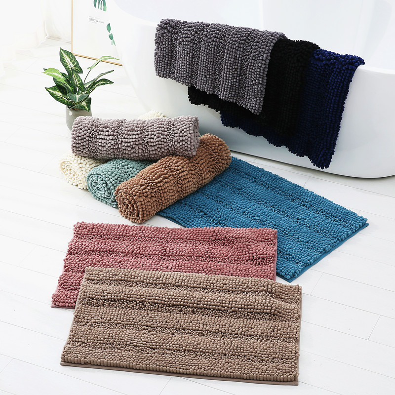 Cross-border thickened chenille floor mat thick and long wool kitchen carpet bathroom absorbent floor mat in stock wholesale