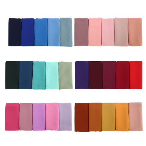 Solid color pearl chiffon bubble scarf women's hijab scarf wholesale