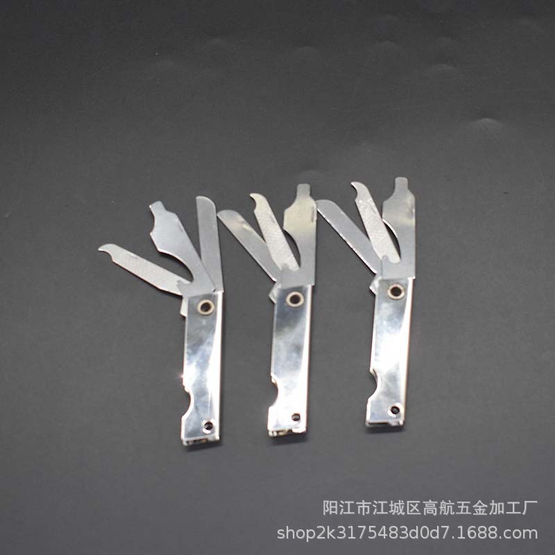 不锈钢三开刀便携式折叠指甲锉小刀剪刀三合一户外小刀