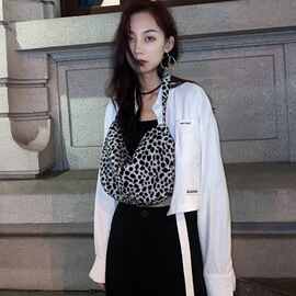 桥花豹纹包女2026新款潮女生小众复古法式腋下手提手拎单肩斜挎包