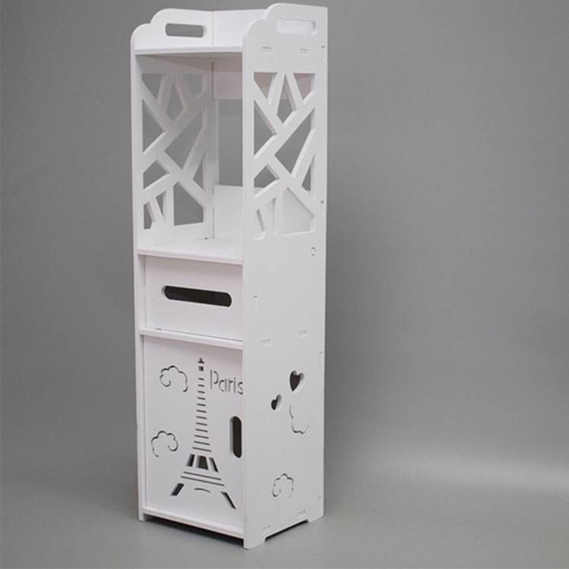 Estante de almacenamiento de baño sala de estar dormitorio piso inodoro gabinete de almacenamiento del lado del inodoro multi-funcional multi-capa organizador rack