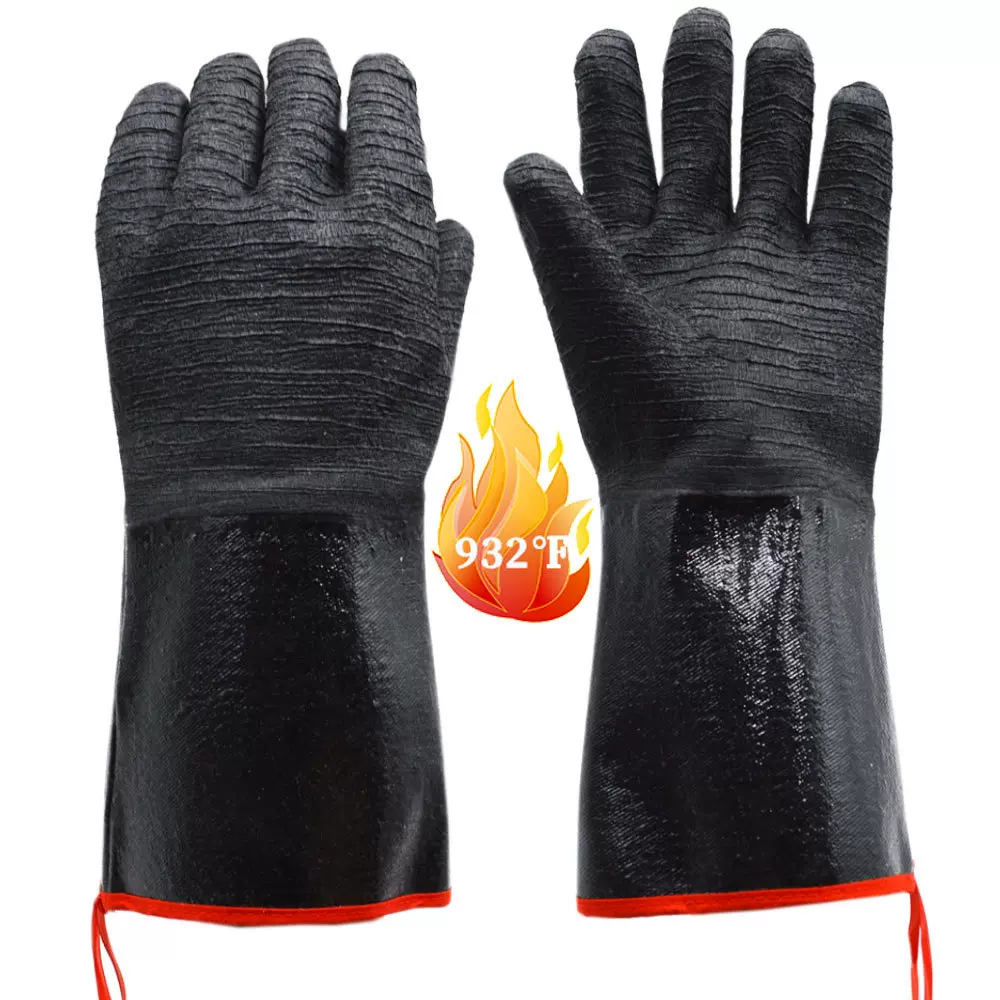 重型氯丁胶耐高温防热油泼溅防蒸汽烧烤阻燃隔热防酸碱防油手套