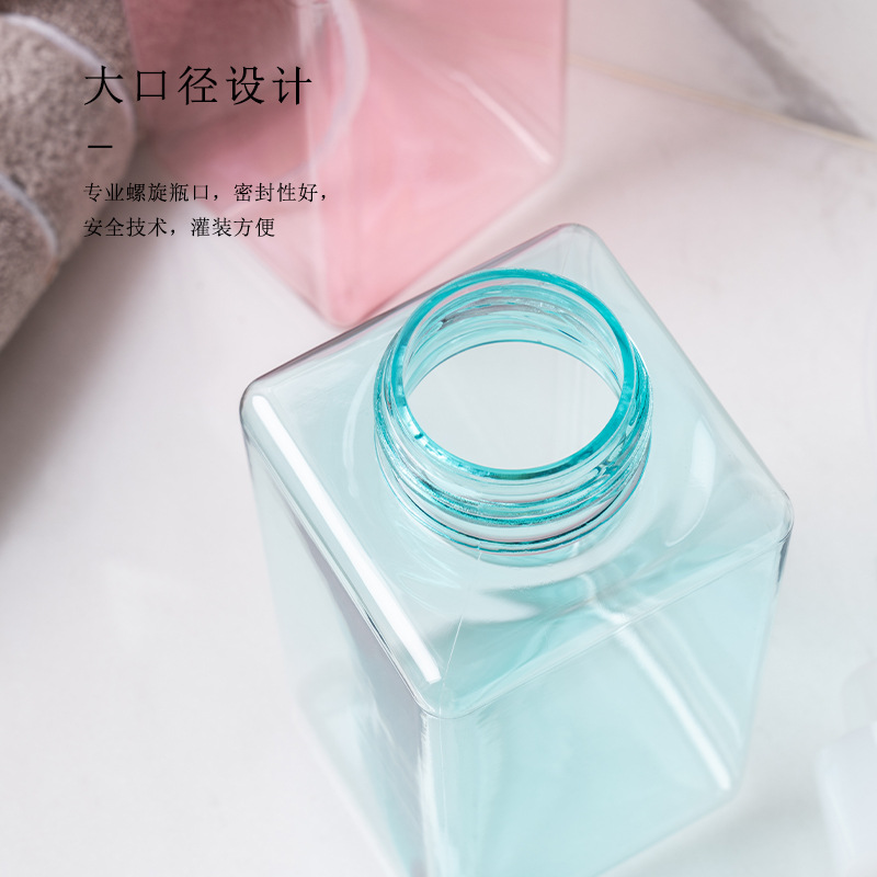 450mL Champú gel de ducha PETG mousse botella espumante botella cuadrada cosméticos sub-embalaje botella de espuma