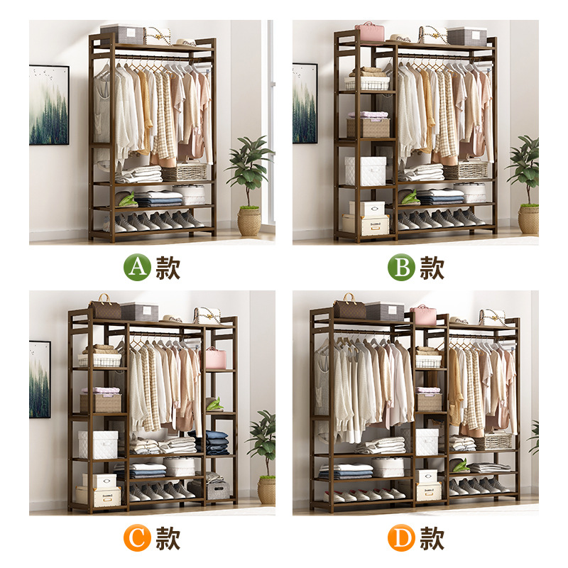 Yazhusi simple Perchero de madera maciza dormitorio piso percha ropa del Gabinete bolsa de almacenamiento en el hogar simple moderno