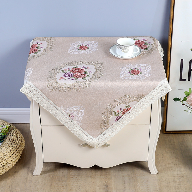 田园简约时尚床头柜罩多用盖布盖巾桌布圆桌布防尘罩批发一件代发