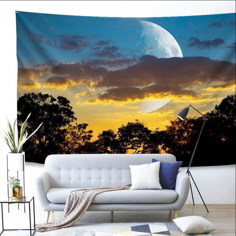 Large size hanging cloth wall decoration tapestry tapestry wall covering bedside bedroom living room background cloth forest starry sky mural