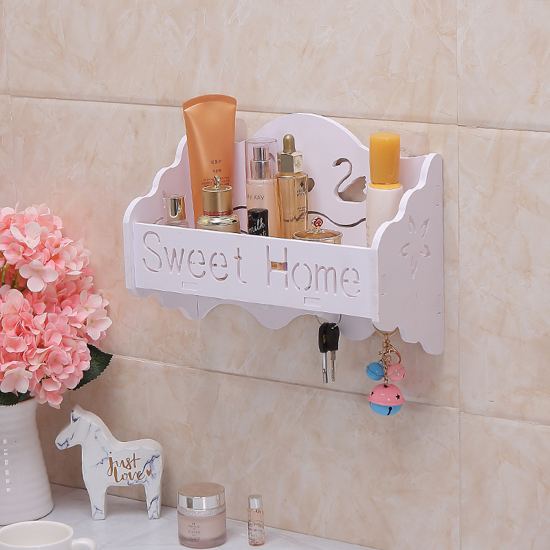 Baño almacenamiento rack baño pared Punch-libre organización baño caja de almacenamiento montado en la pared creativo nuevo Rack de almacenamiento