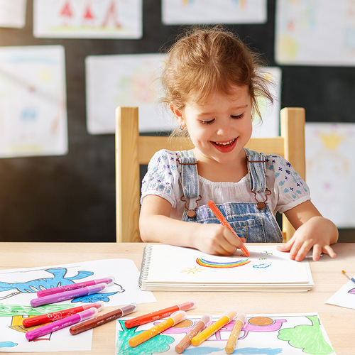 Deli 72126 water-soluble colorful stick 12/24/36 color boxed student oil pastel children's washable crayon