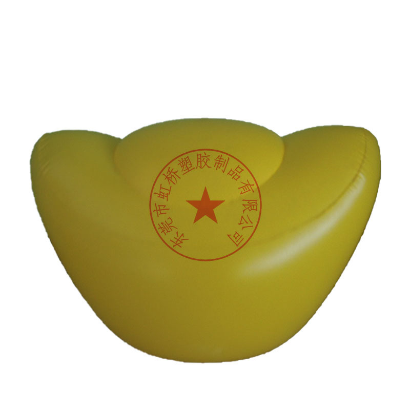 供应PVC充气金元宝模型  仿真金锭  场地布置金元宝充气玩具