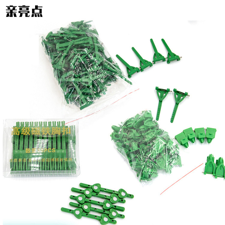 Material de embalaje de flores novio novia triángulo colgante broche boda DIY ramillete haciendo material imán pecho hebilla