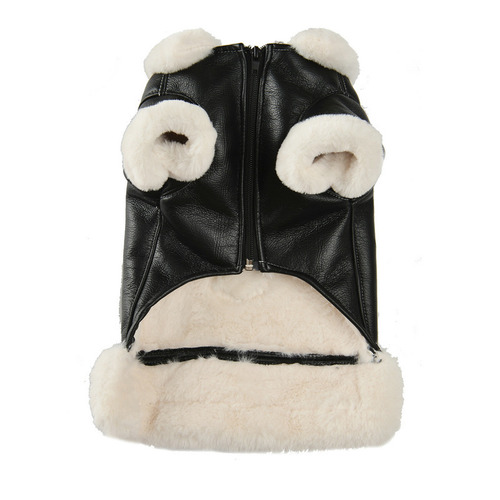 Autumn and winter new pet clothes, flying eagle leather jacket and velvet warm pet clothing, atmospheric cat and dog clothes
