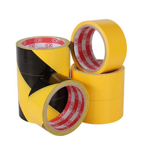 Black and yellow warning tape PVC wear-resistant waterproof tape Floor marking tape Workshop identification safety tape
