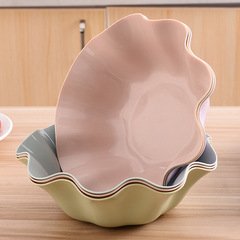 Lotus Leaf Fruit Plate Living Room Home Use European Plastic Candy Tray Dry Fruit Snack Plate Walnuts Plate Wholesale