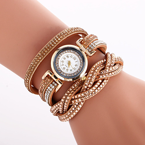 Wish AliExpress foreign trade hot selling ladies winding watch Korean velvet diamond fashion bracelet watch quartz watch