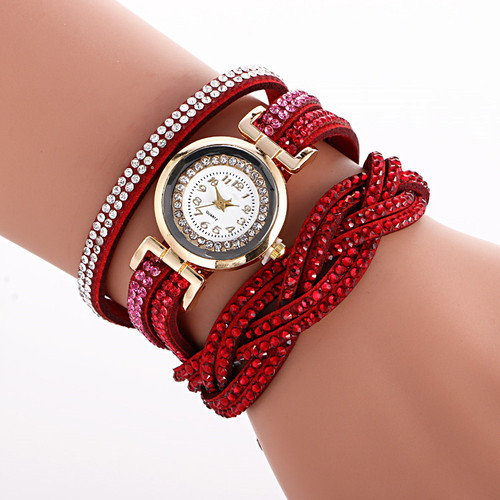 Wish AliExpress foreign trade hot selling ladies winding watch Korean velvet diamond fashion bracelet watch quartz watch