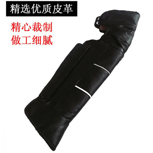 Winter Electric Bike Warm Leather Strap Knee Guards for Outdoor Riding Motorcycle Extended Fleece Waterproof Leg Guards