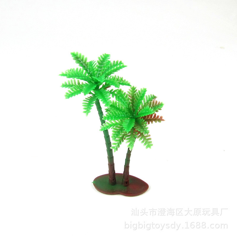 Cross-border 10CM simulation small coconut tree scene accessories small tree green plant cake decoration palm tree sand tray plastic tree