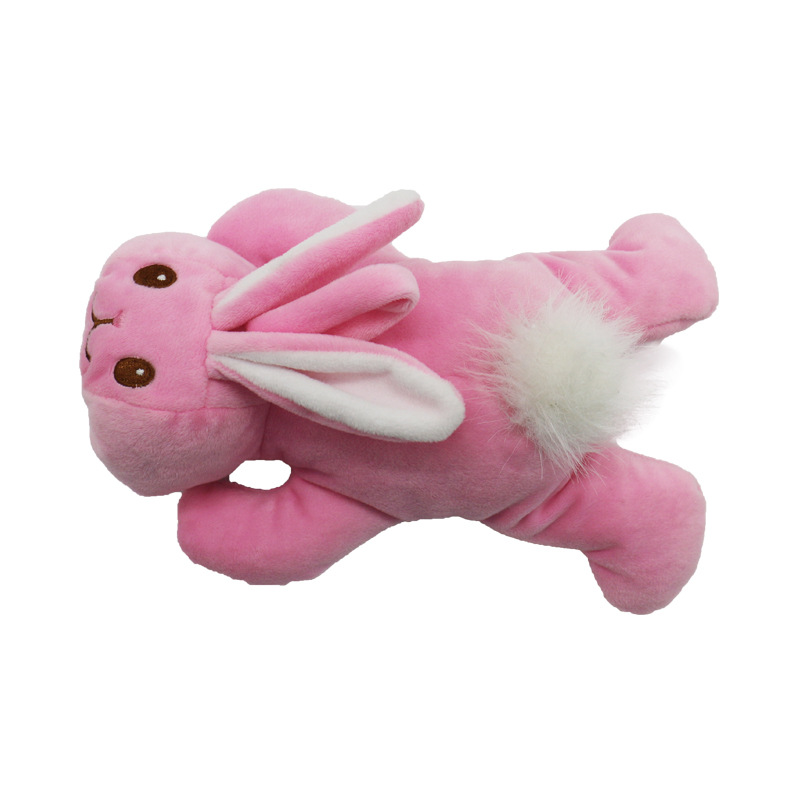 Fabricante en stock Rosa conejo botella de bebé botella de aislamiento cubierta de prensa de bebé juguete de peluche soporte lote mixto