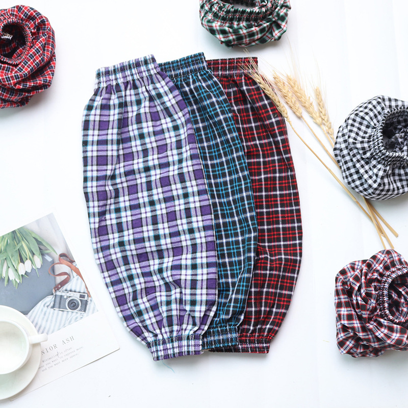 Sleeves Wholesale Cotton Plaid Wide Mouth Four Needle Sleeves Cotton Linen Thickened Labor Protection Men's and Women's Work Sleeves Breathable Warm