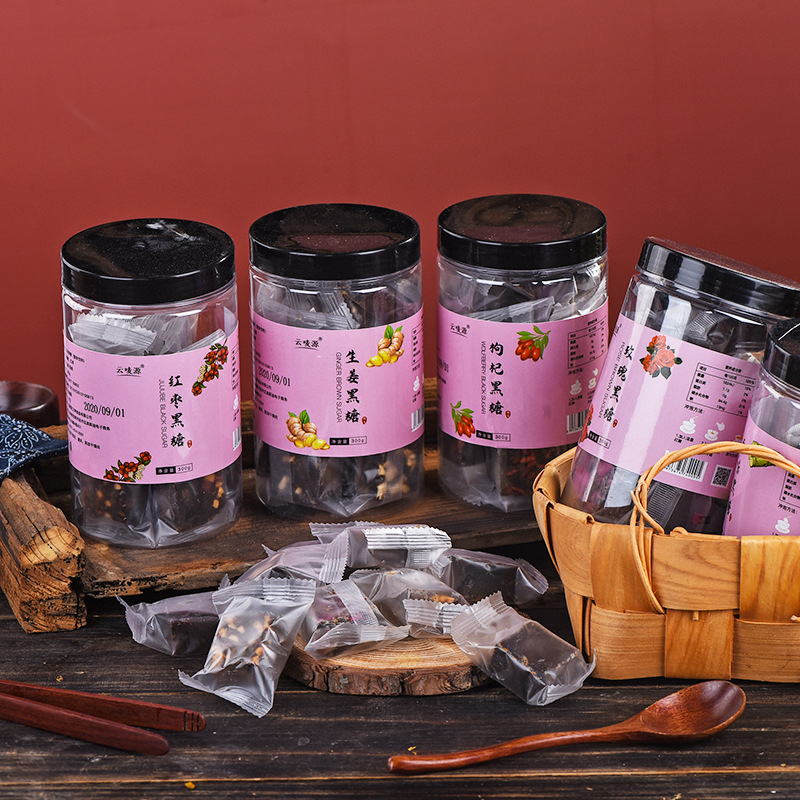 Factory Direct Sale Cai Zhi Mi Red Date Ginger Tea Yunnan Specialty Black Sugar Ginger Tea Independent Small Pack 300g