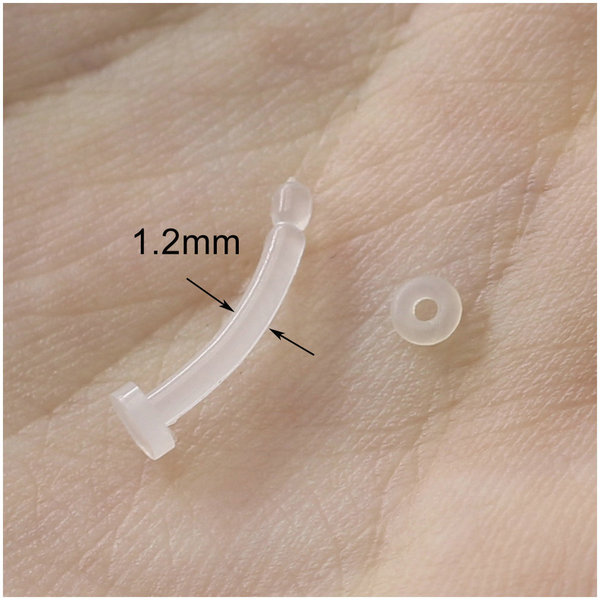 acrylic transparent invisible lip piercing