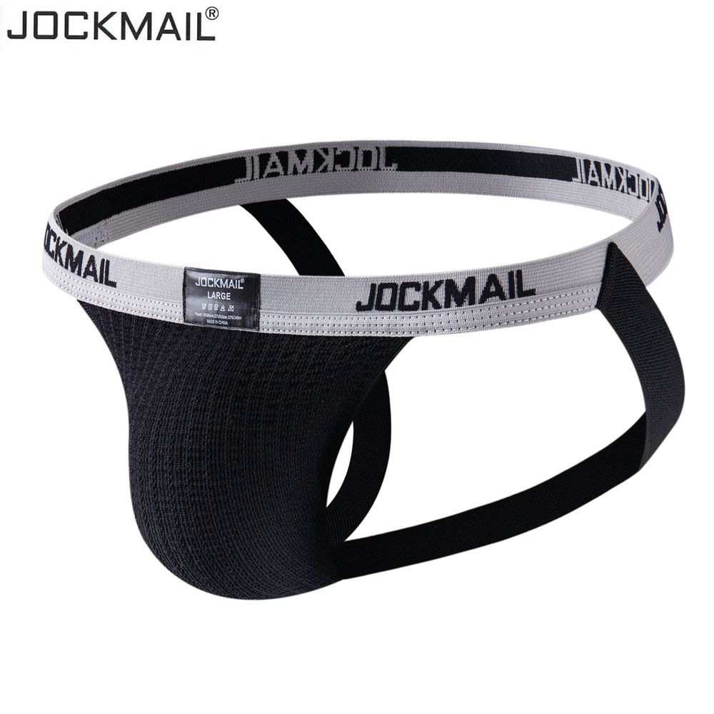 JOCKMAIL Rainbow hombres Thong transpirable stretch gran bolsa de cadera levantamiento espalda vacía deportes doble Ding