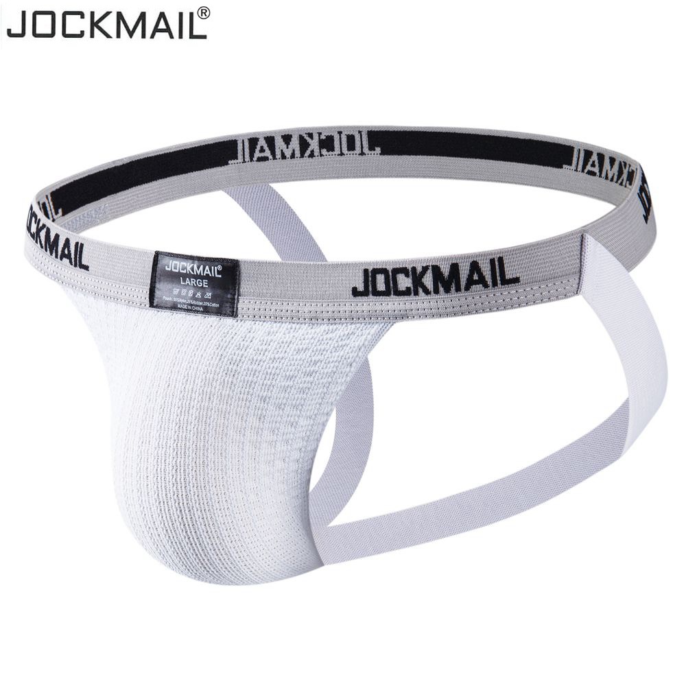 JOCKMAIL Rainbow hombres Thong transpirable stretch gran bolsa de cadera levantamiento espalda vacía deportes doble Ding