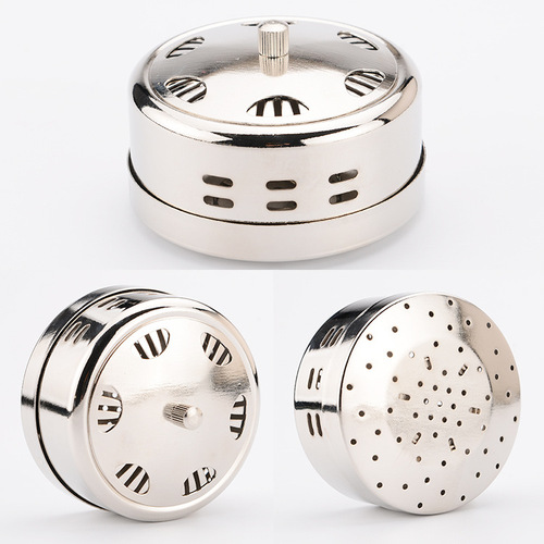 Moxibustion box portable moxibustion warming moxibustion device pure copper flat copper vertical needle screw steel box hollow smoke-free moxibustion pot stove hot compress