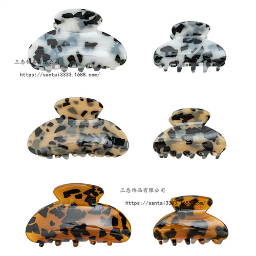 Three-state Korean style acrylic grab clip ponytail hair accessory Japanese and Korean marble pattern simple large plate hair clip 2205