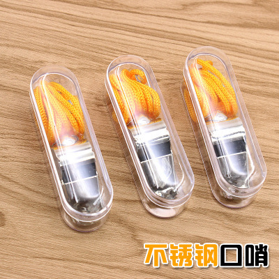 Árbitro silbato de metal silbato de acero inoxidable silbato deportivo suministros deportivos cordón gratuito al por mayor