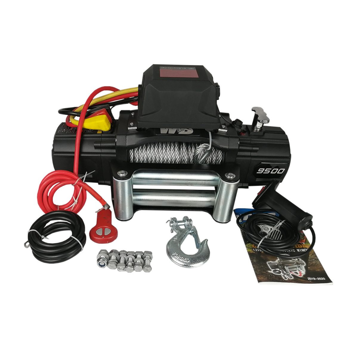 9500LBS 4309KG钢丝绳绞盘 12v24v直流电动绞盘吊机 自救电动绞车