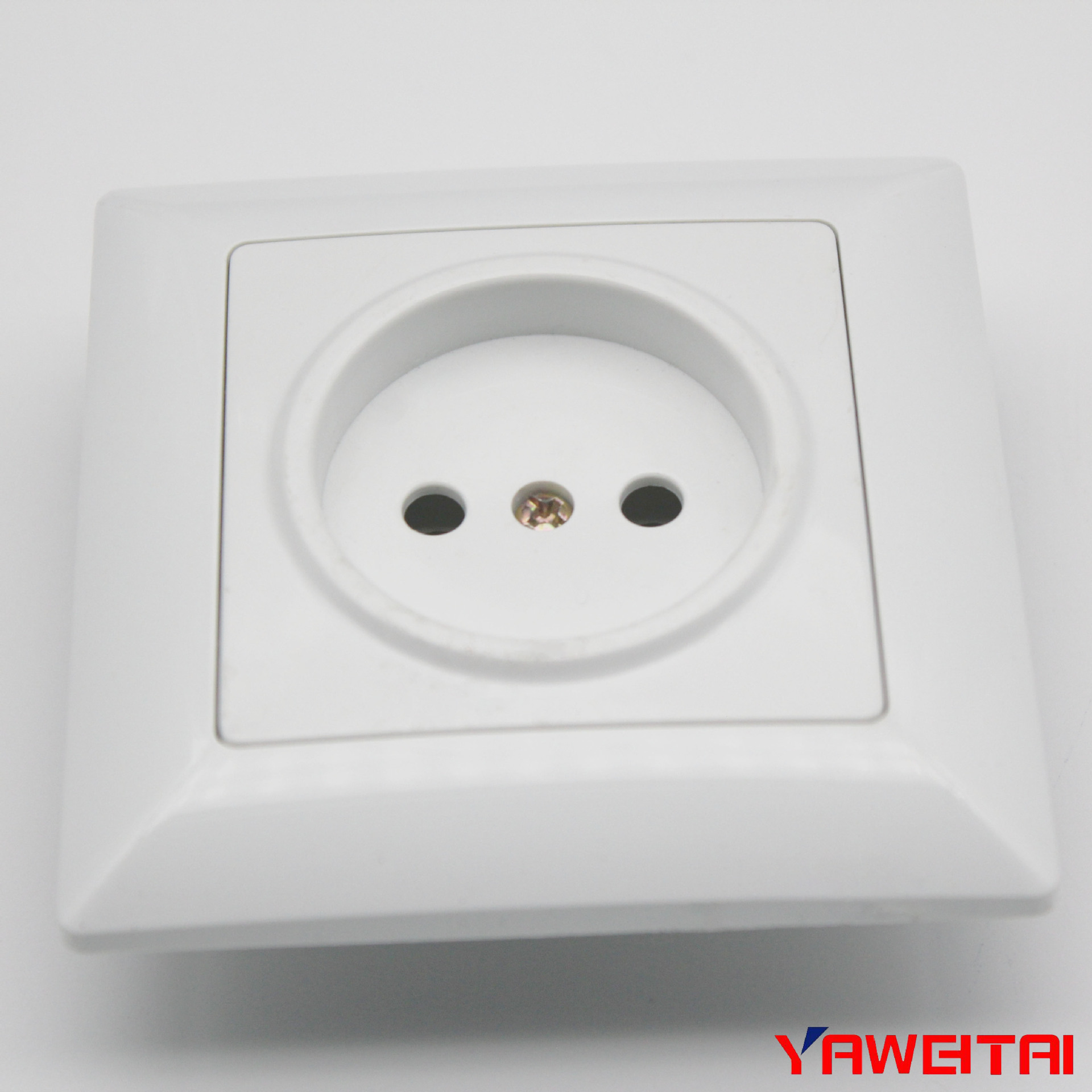 雅威欧标单联墙壁插座 俄式/德标一孔墙壁插座不带接地