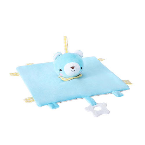 Soothing towel, baby can enter soothing doll, 0-1 year old baby sleeping plush hand puppet soothing toy