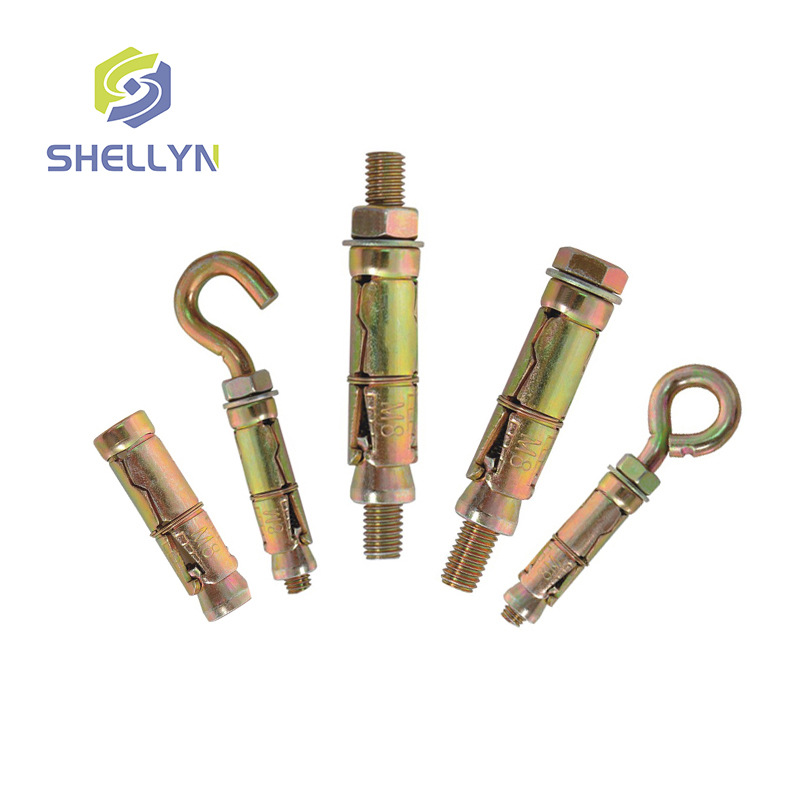 三片式S型膨胀重型壁虎 配各类螺栓黄彩锌 窗帘安装固定膨胀螺丝