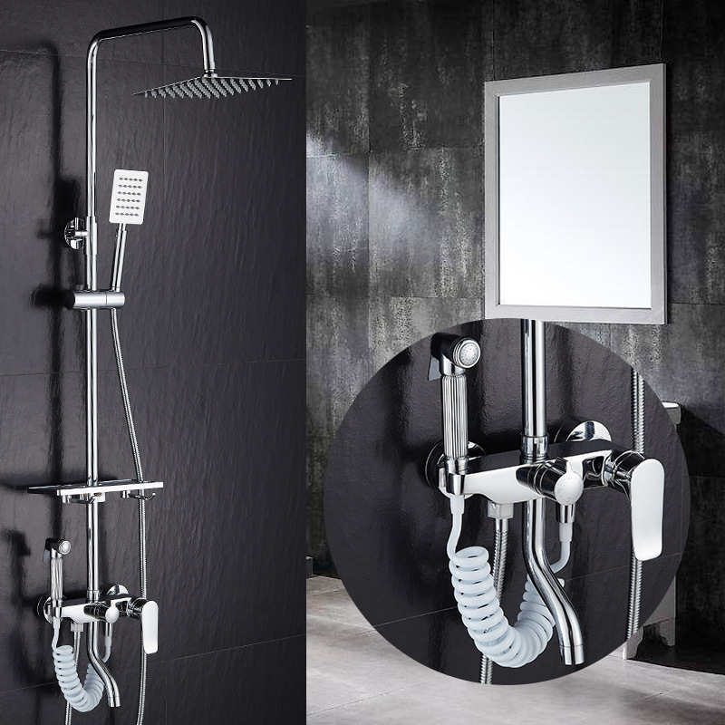 Type B brass body (silver four-speed shower)