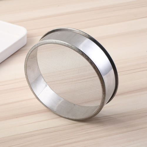 Manufacturer supply round stainless steel flour sieve DIY baking mesh sieve manual flour sieve to sample powdered sugar