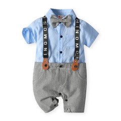 Foreign trade children's clothing wholesale first-hand supply male baby full month baby clothes summer short-sleeved baby onesie