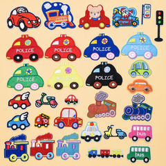 童裝卡通小汽車火車紅綠燈刺繡布貼 衣服破洞補丁貼 鞋帽裝飾品