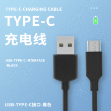 0.5M USB-Type-C数据线黑色TPE镀锡铜线芯适用于耳机数码产品充电