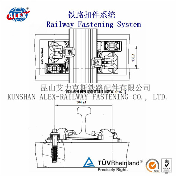 快速弹条铁路扣件系统Fast clip钢轨扣件工厂