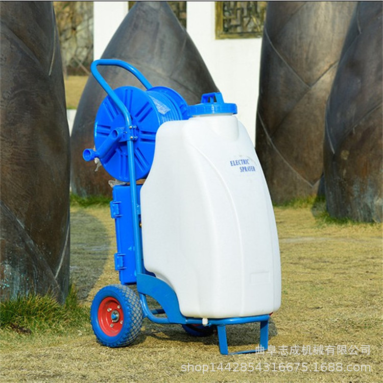 手推车式电动喷雾器 四轮充电打药机 高压养殖场消毒机志成