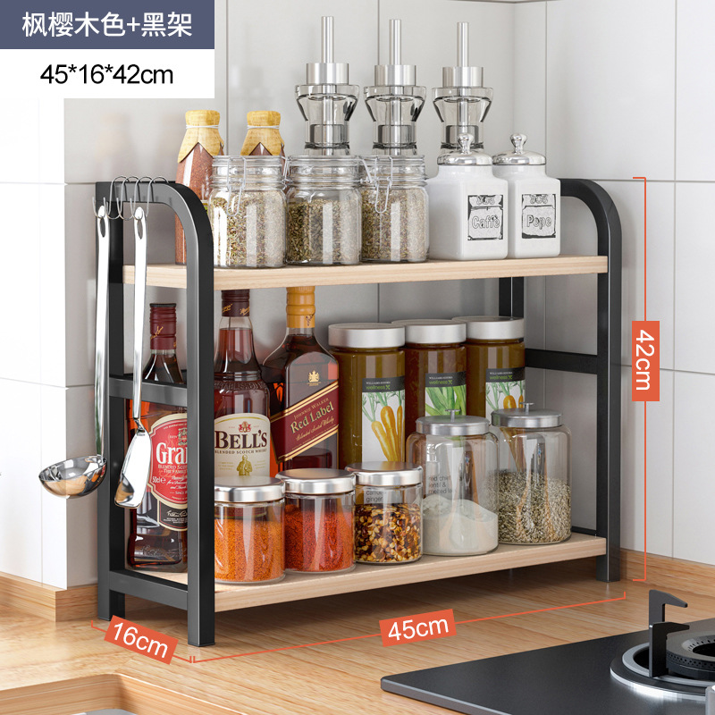 Estante de la cocina condimento estante Mesa salsa botella condimento aceite sal salsa vinagre estante de almacenamiento suministros hogar Colección Completa