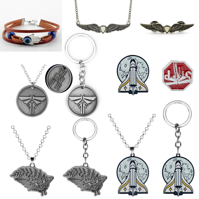 The Last of Us the Last of Us Doomsday 2 Keychain Necklace Rocket Spaceship Brooch Badge
