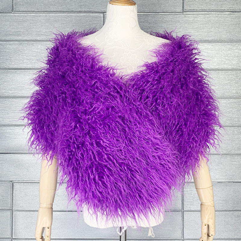 Beach wool long fur bride fur shawl nightclub imitation fur bridesmaid Cape fur dress waistcoat factory direct sales