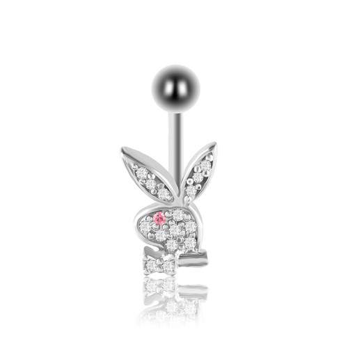 Amazon's new stainless steel base oil cute rabbit belly button ring belly button dance jewelry manufacturer piercing jewelry