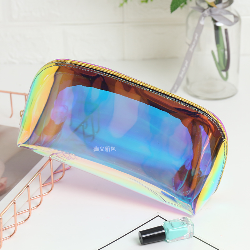 Nuevo bolso cosmético de TPU bolsa de almacenamiento de láser cosmético bolsa transparente portátil colorido viaje bolsa de lavado transfronterizo