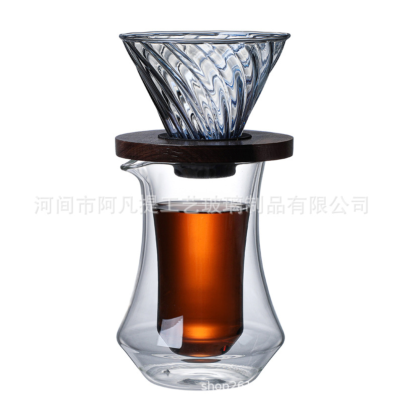 Suministro directo de fábrica nuevo de doble capa de vidrio cafetera de vidrio borosilicato compartir olla traje en stock suministro fijo