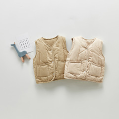 韓版童裝復古百搭馬甲男女寶寶實用防風背心2022秋冬新品