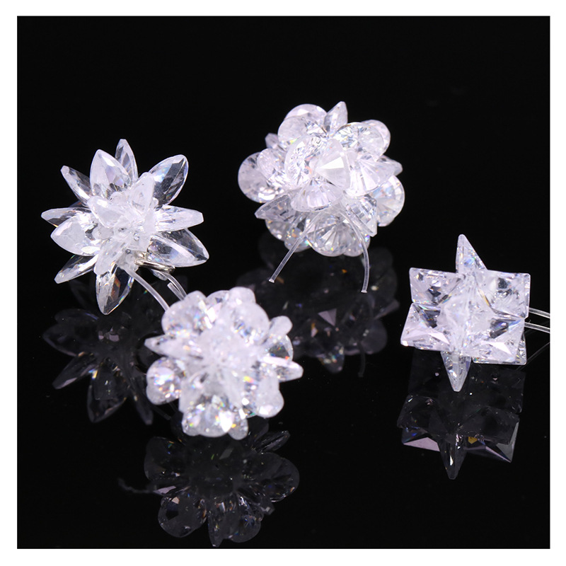 メーカー卸売 5A ホワイトジルコン 3*6 ホースアイアイスフラワージルコン編組スノーフレークボールカラークリスタルボール宝石