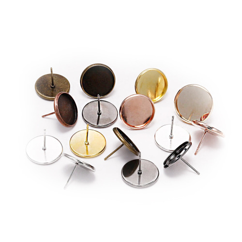 DIY earring accessories, disc welding ear pins, time gem base, 8-20mm disc earrings, environmentally friendly materials